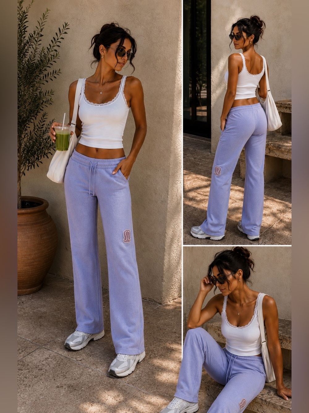 Lululemon Vintage Women’s Size 8 Lavander Fleece Stright Fleece Sweatpants